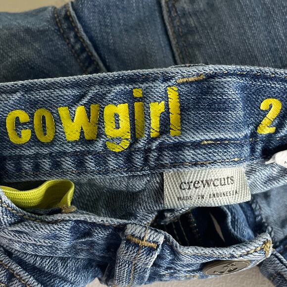 Crewcuts Cowgirl Cut Off Cuffed Hem Jean Shorts Blue Denim Size 2 2T - Picture 6 of 6